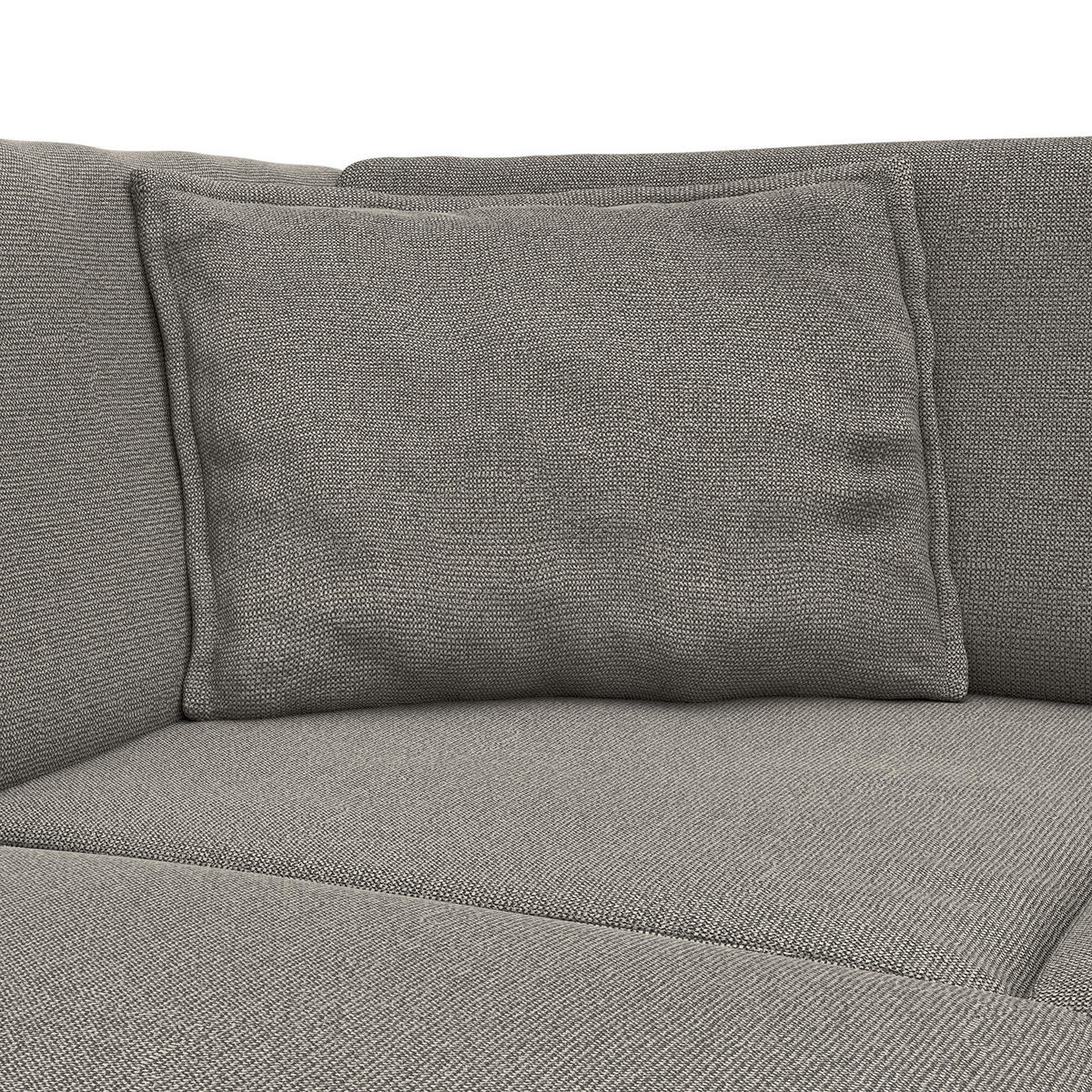 ECKSOFA mit Ottomane - Schwarz/Grau, Kunststoff/Textil (328/272cm) - home24