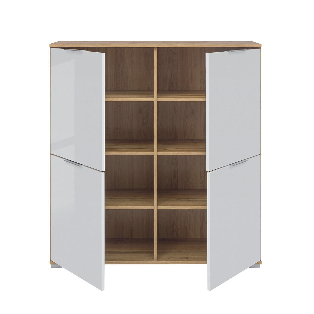 SIDEBOARD Selma Weiß und Holz - Weiß, Holzwerkstoff (104/106/41cm) - Petits-meubles