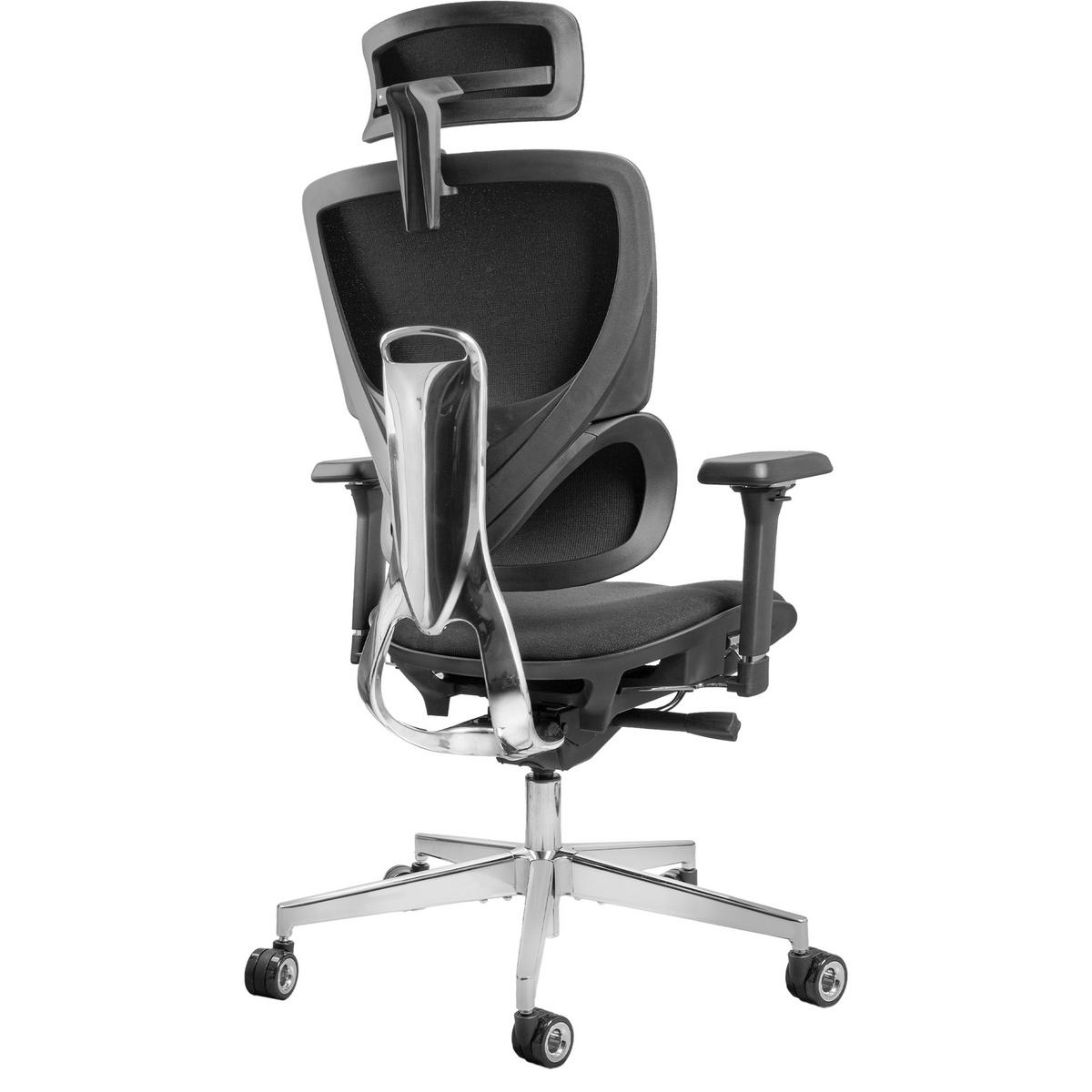 BÜROSTUHL MasterSeat Schwarz - Silberfarben/Schwarz, Kunststoff/Textil (70/135/70cm) - Clouvou