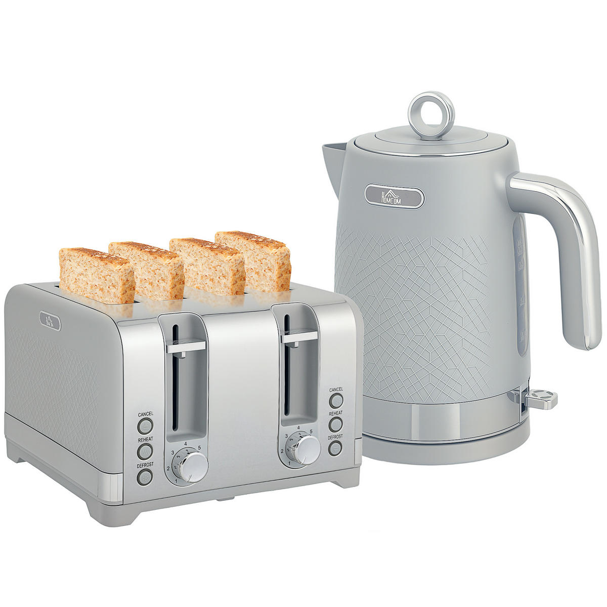 TOASTER mit Wasserkocher DE-07947 Grau - Grau, Kunststoff (16/27.6/23.6cm) - ComfortXL