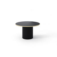 COUCHTISCH Virelo Schwarz, mit Goldrand - Goldfarben/Schwarz, Holzwerkstoff (67/67/42cm) - Bettso