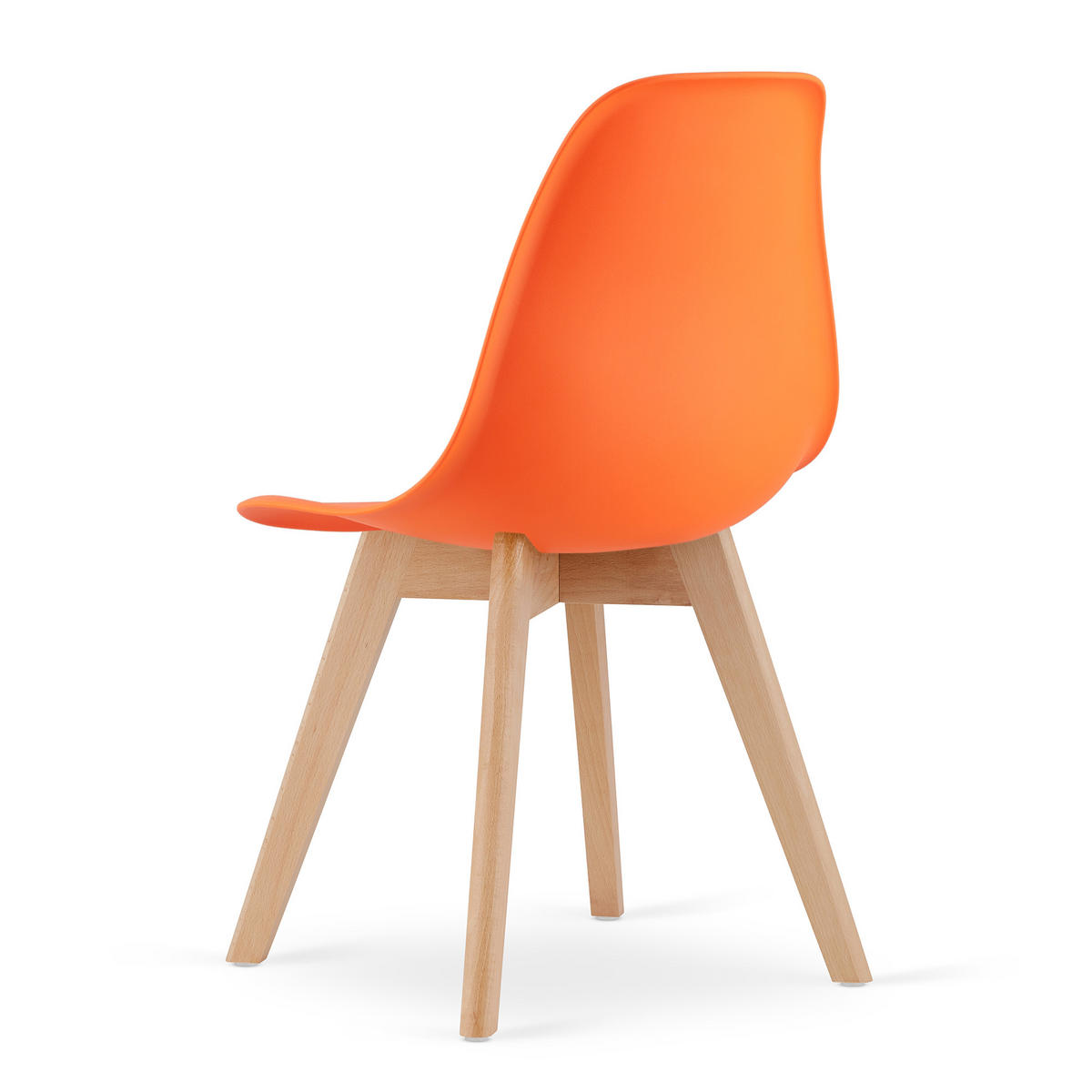 ESSZIMMERSTUHL 2-er Set KITO orangefarbener Sitz, natürliche Beine - Orange/Naturfarben, Kunststoff (46/80/54.5cm) - Valora