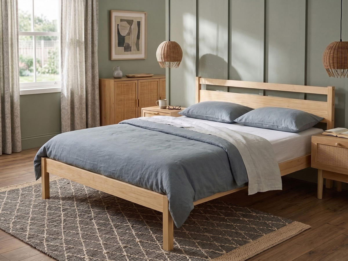 POSTEL s roštem 160/200 cm Borovicové dřevo Světle hnědá Mercurer - hnědá/světle hnědá, dřevo (160/200cm) - Beliani