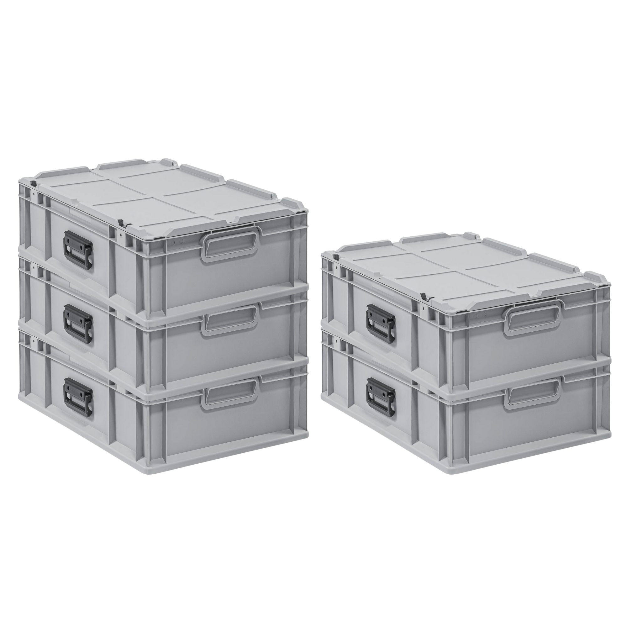 EUROBOX 5x Nextgen Portable 185x40x60cm 34 Liter - Grau, Kunststoff (40/18.5/60cm) - PROREGAL