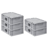 EUROBOX 5x Nextgen Portable 185x40x60cm 34 Liter - Grau, Kunststoff (40/18.5/60cm) - PROREGAL