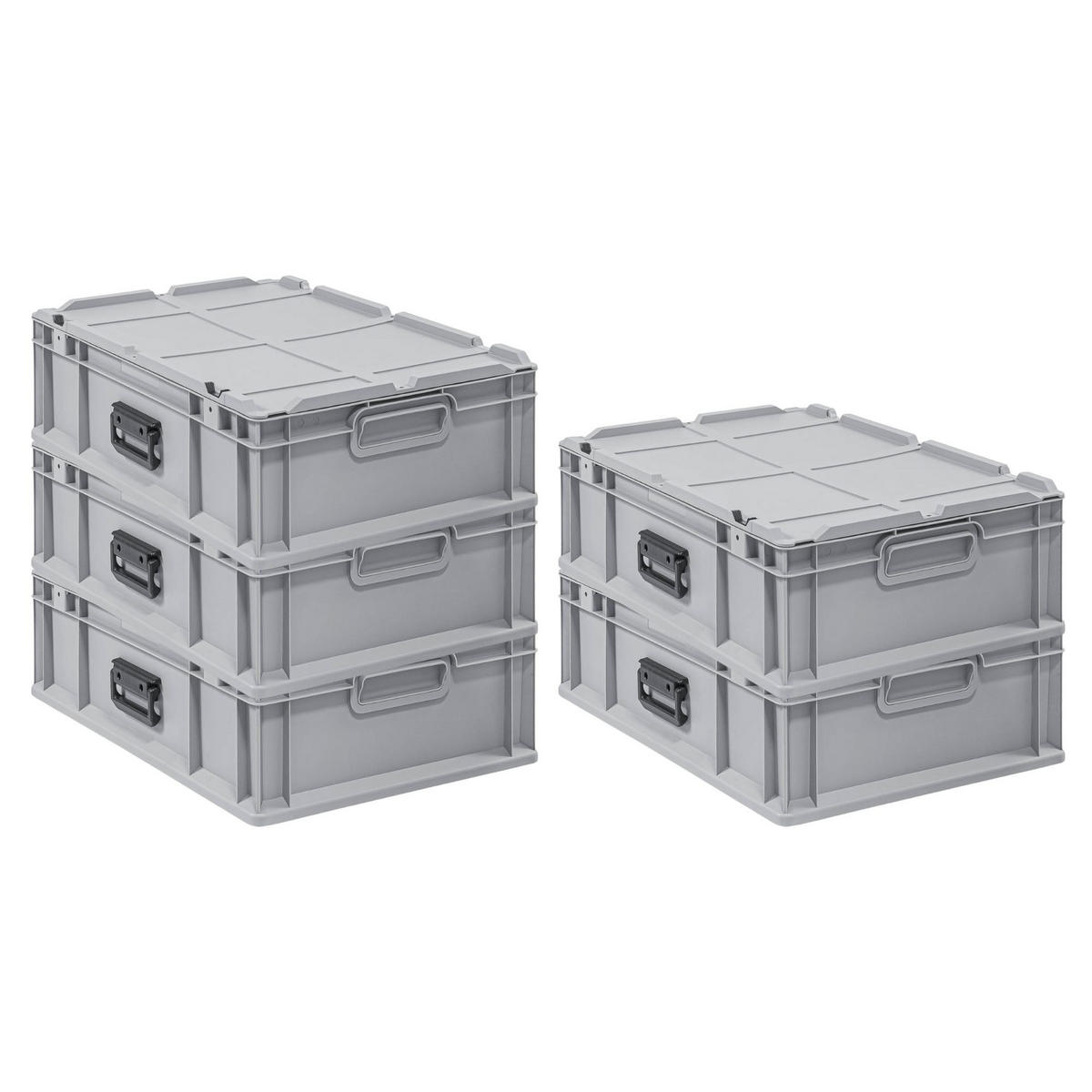 EUROBOX 5x Nextgen Portable 185x40x60cm 34 Liter - Grau, Kunststoff (40/18.5/60cm) - PROREGAL