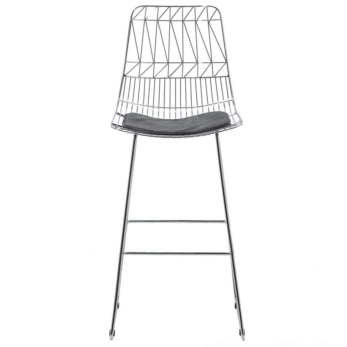 BARSTUHL 2er-Set Metall Silber Preston - Silberfarben, Textil/Metall (49/113/54cm) - Beliani