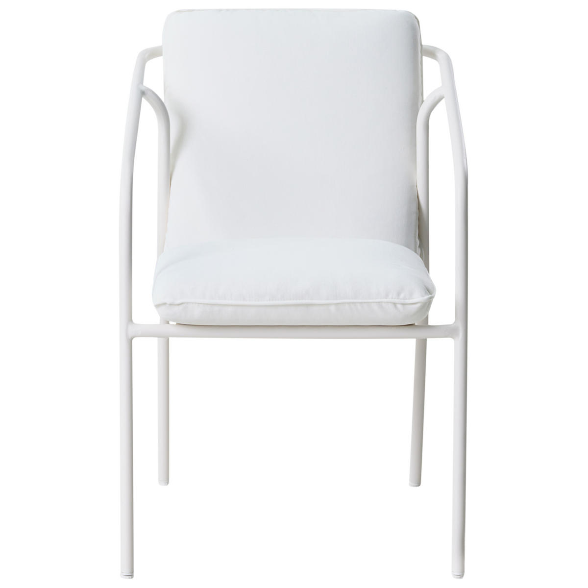 GARTENSTUHL 4er-Set Weiß Asciano - Weiß, Metall (55/86/61cm) - Beliani