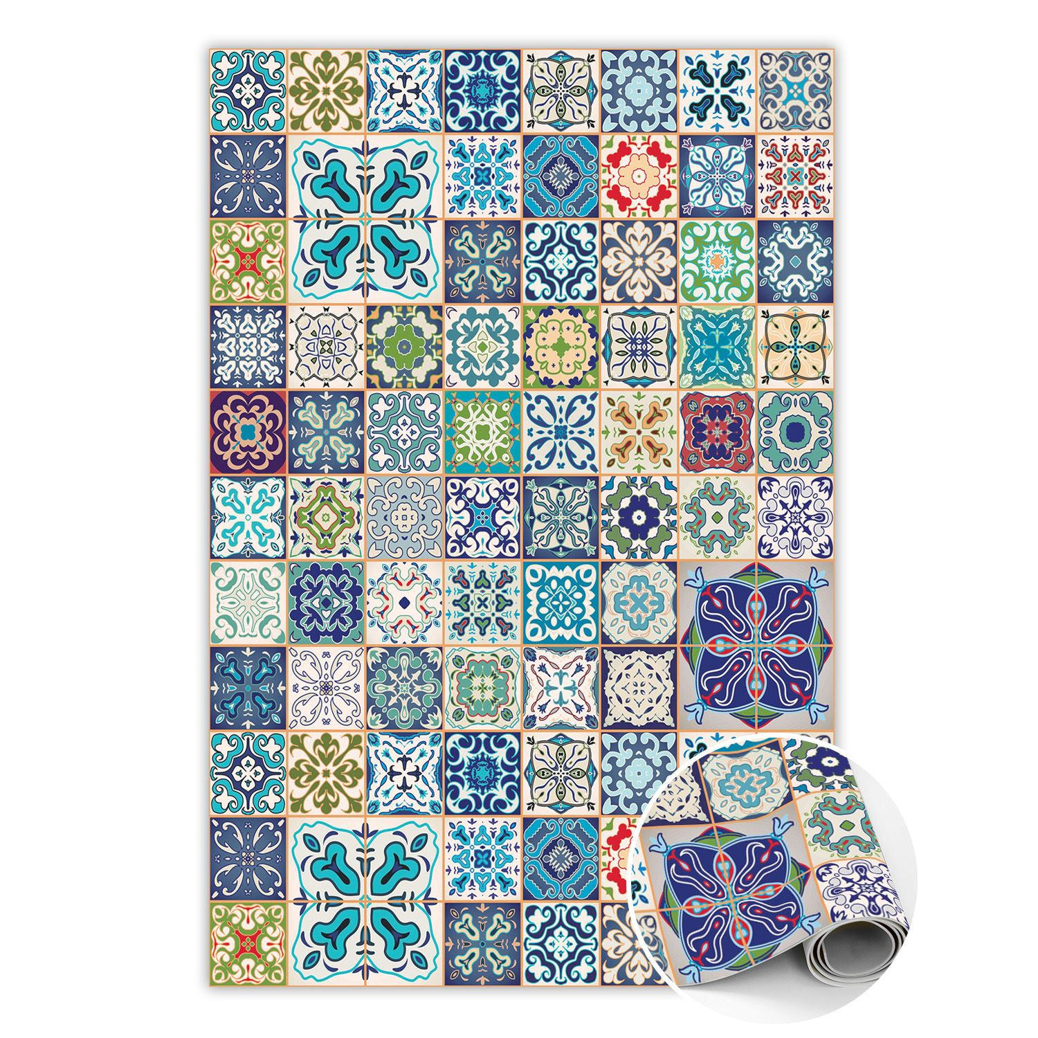 VINYL TEPPICH 120x180 cm Portugiesisches Muster - Multicolor, Kunststoff (120/180cm) - TULUP