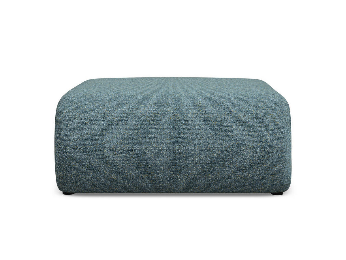 POUF Strukturstoff Stoff Blau - Blau/Blaugrau, Kunststoff/Textil (94/40/89cm) - Makamii