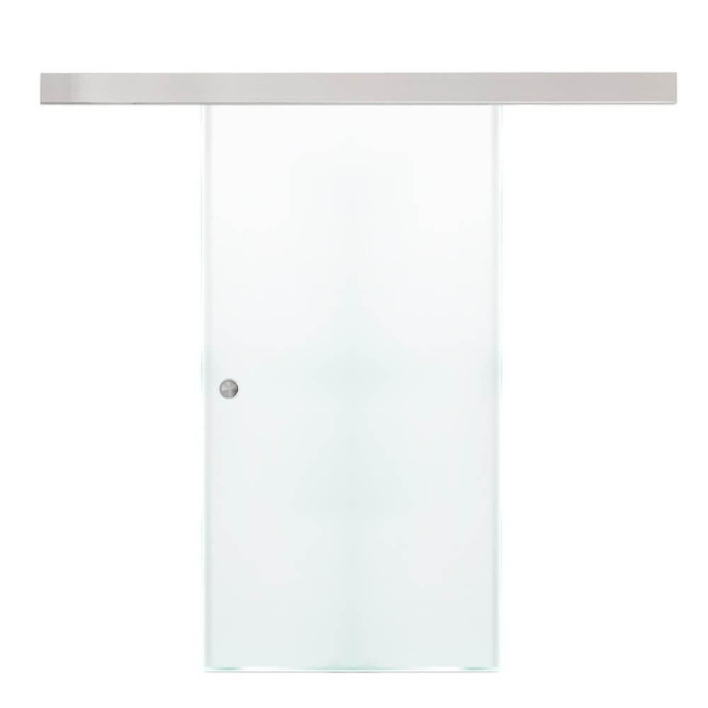 SCHIEBETÜR SAPHIR - Milchglas, 205 x 90 cm - Transparent, Glas (90/205/0.8cm) - Home Deluxe
