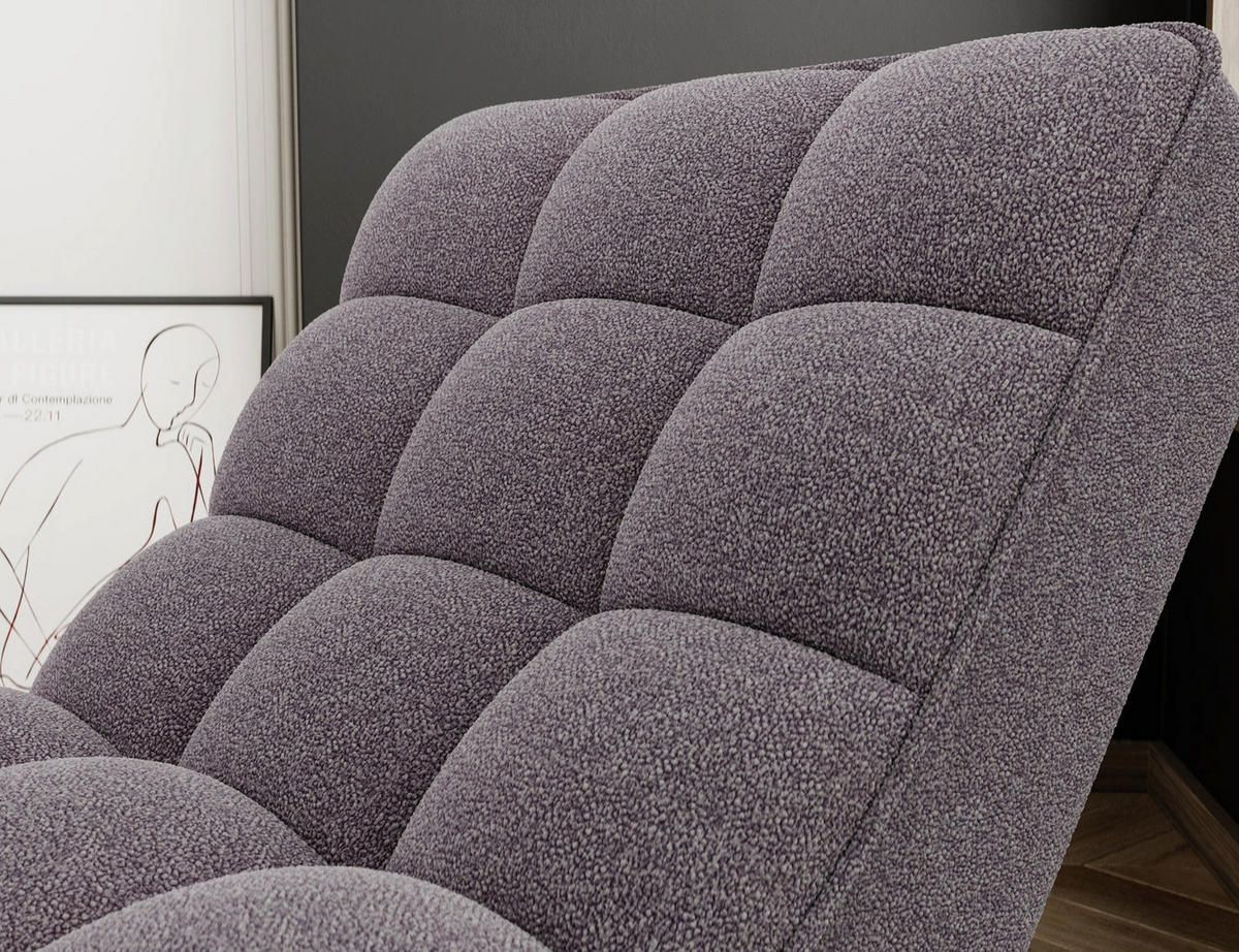 CHAISELONGUE Loren – Moderne Recamiere mit hoher Rückenlehne, HR-Kaltschaum und elegantem Design - Grau, Kunststoff (85/170/85cm) - Wohnideebilder