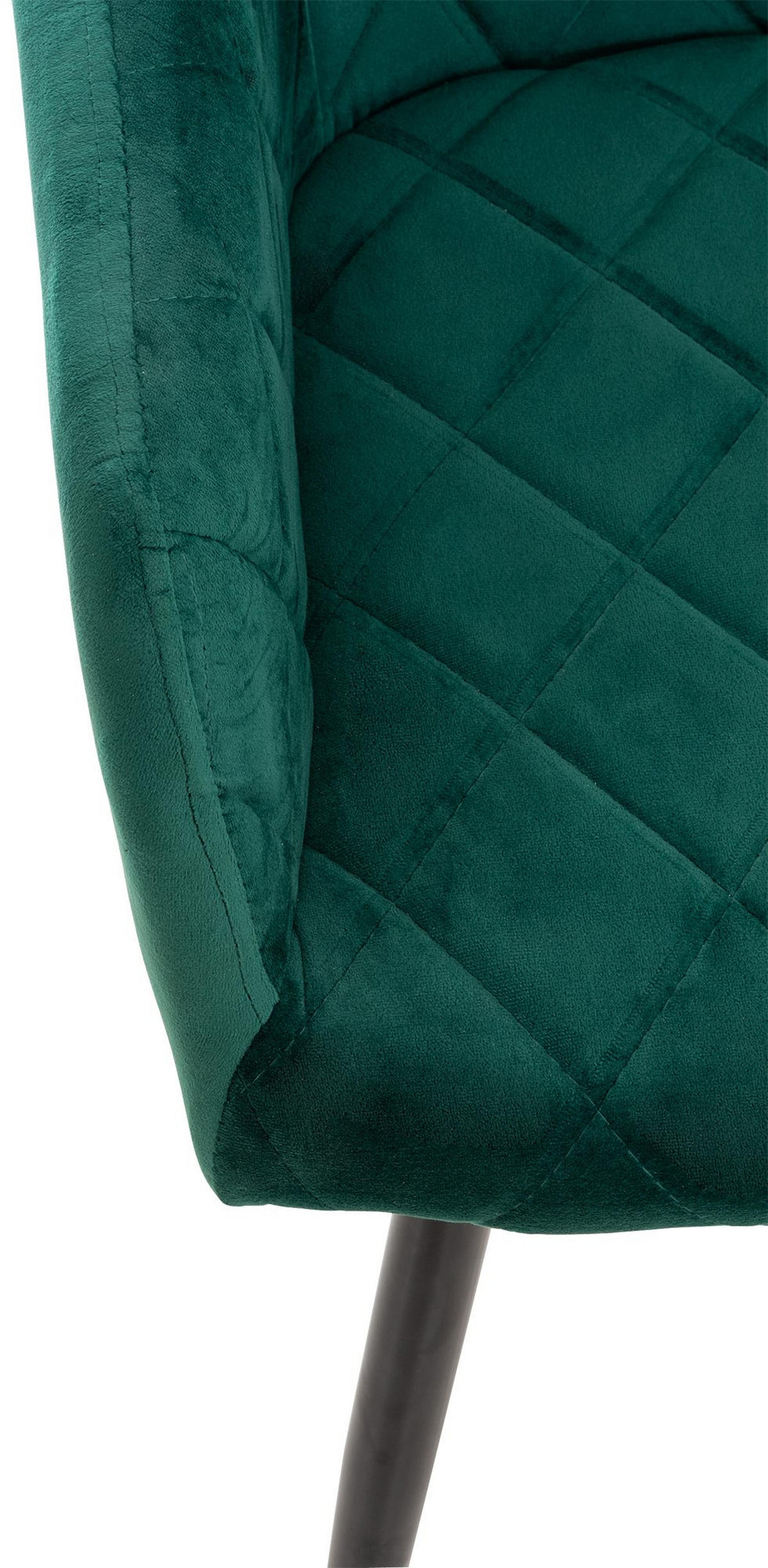 ESSZIMMERSTUHL 2er Set Lisan Samt Grün Wohnzimmerstuhl - Grün, Textil (47/84/44cm) - DELUKE