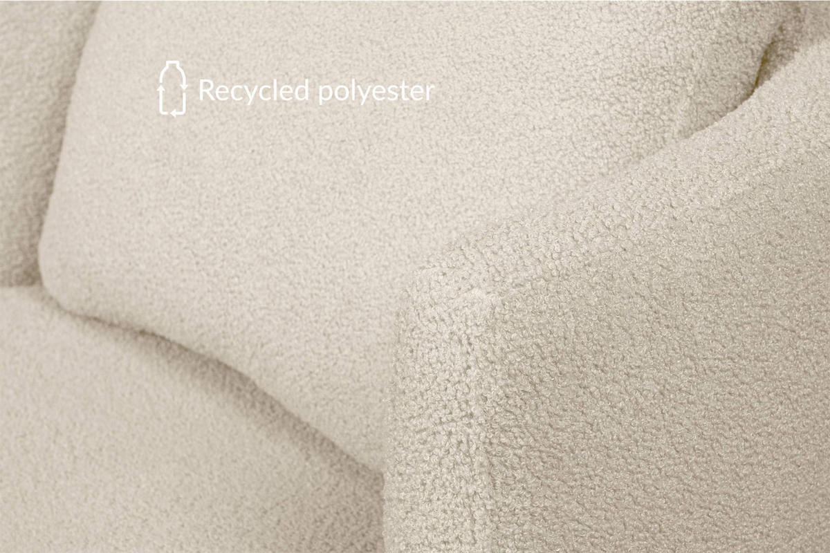DREHSESSEL RAGGI 360° Drehfunktion mit inklusive dekorativem Kissen, hellbeige - Ecru/Beige, Textil (92/75/94cm) - KONSIMO®