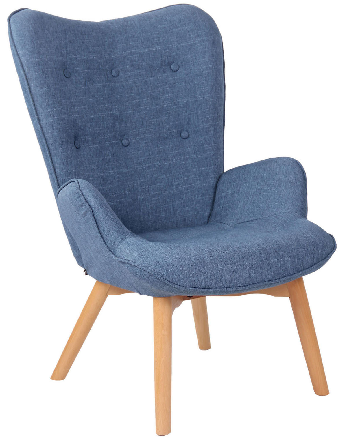 SESSEL Stoff blau - Blau, Holz/Textil (71/100/77cm) - CLP