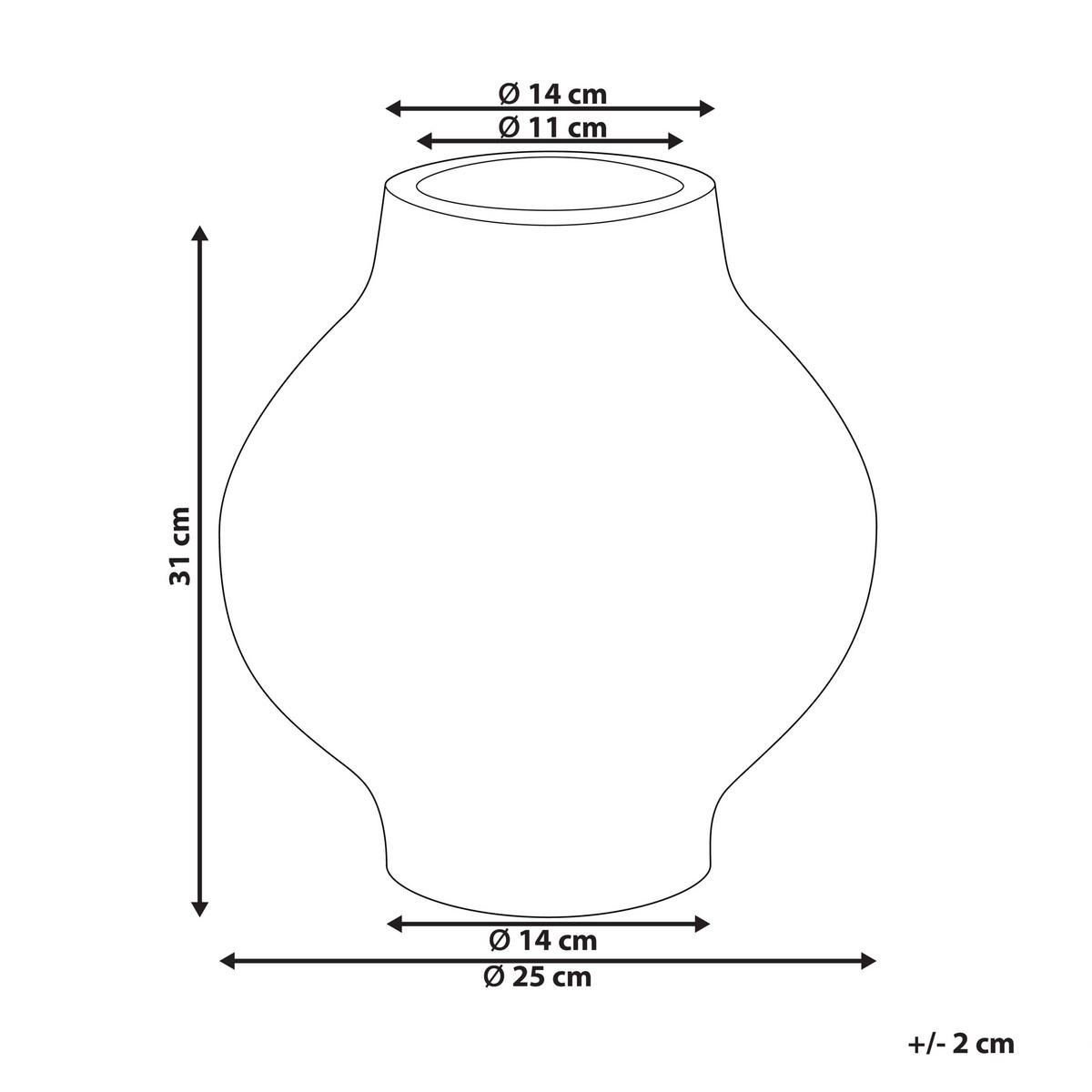 BLUMENVASE Terrakotta beige Magan - Beige, Stein (31cm) - Beliani