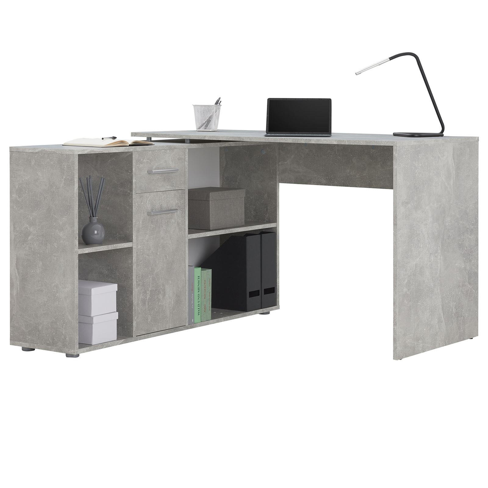 ECKSCHREIBTISCH DIEGO - Grau, Holzwerkstoff (122/120/75cm) - CARO-Möbel