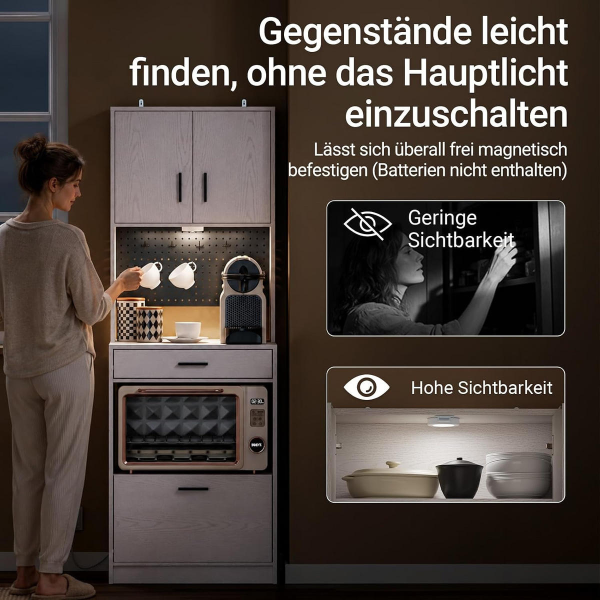 KÜCHENSCHRANK mit Steckdose und Lochwand, Weiß 60x40x170 cm - Schwarz/Weiß, Holzwerkstoff/Metall (60/170/40cm) - SoBuy