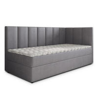 BOXBETT BEVE 80x200 cm mit Matratze und Topper, H2+H3 - Grau - Grau, Holz (80/200cm) - MASSENO