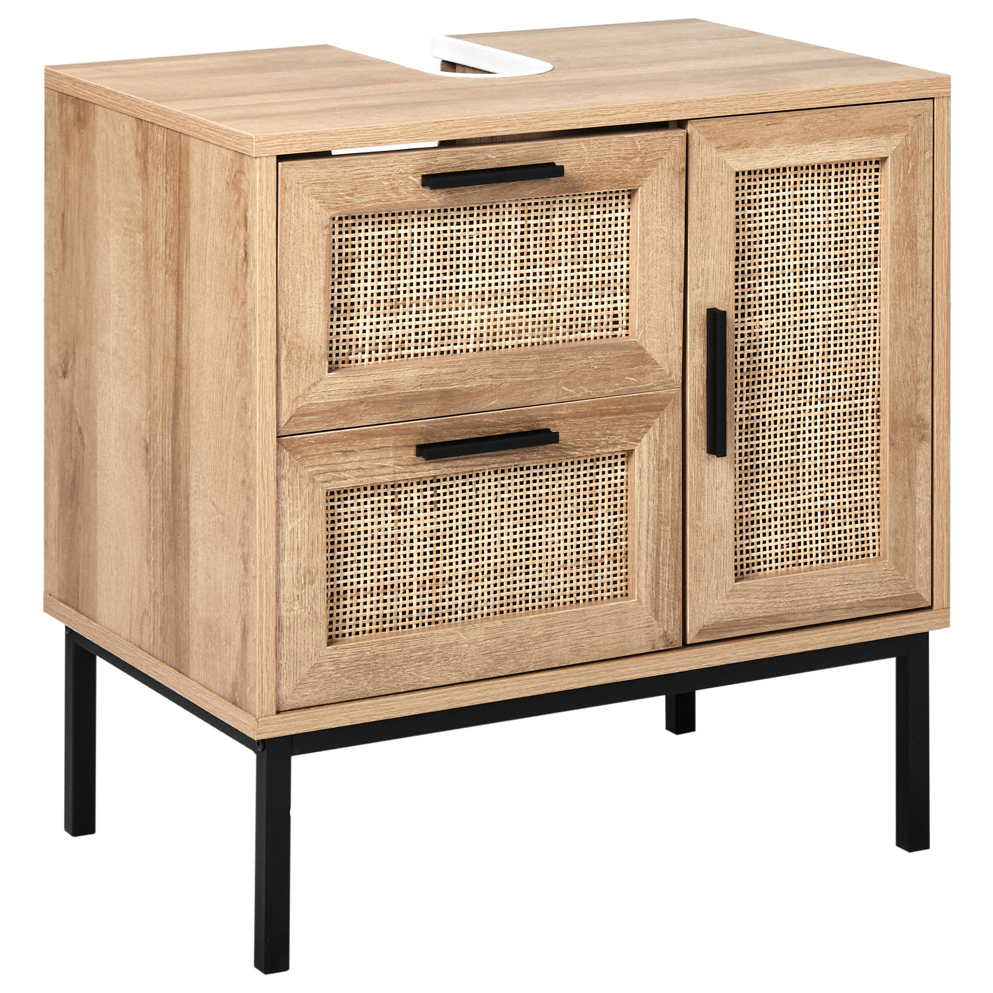 WASCHBECKENUNTERSCHRANK 60 cm Hellbraun Rosell - Naturfarben, Holzwerkstoff (60/60/40cm) - Beliani