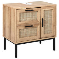 WASCHBECKENUNTERSCHRANK 60 cm Hellbraun Rosell - Naturfarben, Holzwerkstoff (60/60/40cm) - Beliani