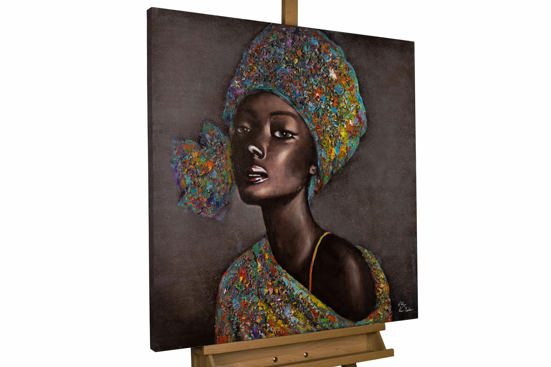 ACRYLBILD HANDGEMALT 80/80 cm - Braun, Holz/Textil (80/80cm) - KUNSTLOFT