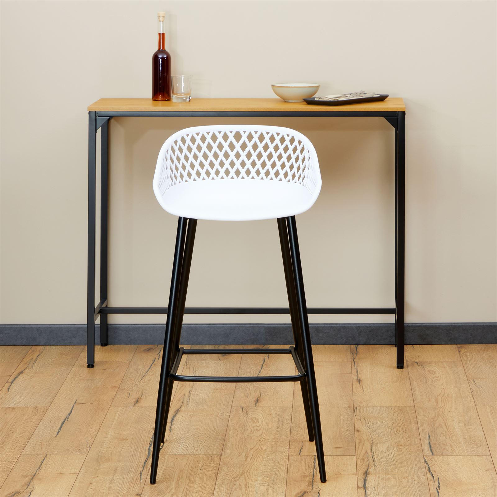 BARHOCKER IREK 2ER-SET - Schwarz/Weiß, Textil (48/96/48cm) - IDIMEX