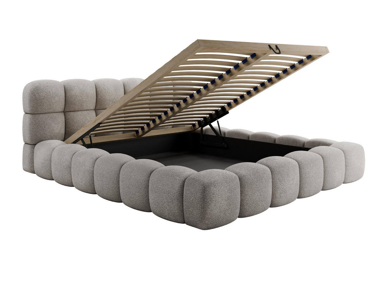 POLSTERBETT Bizu Lattenrost 200x200 BIZU Beige - Beige, Holzwerkstoff (200/200cm) - Compleo24