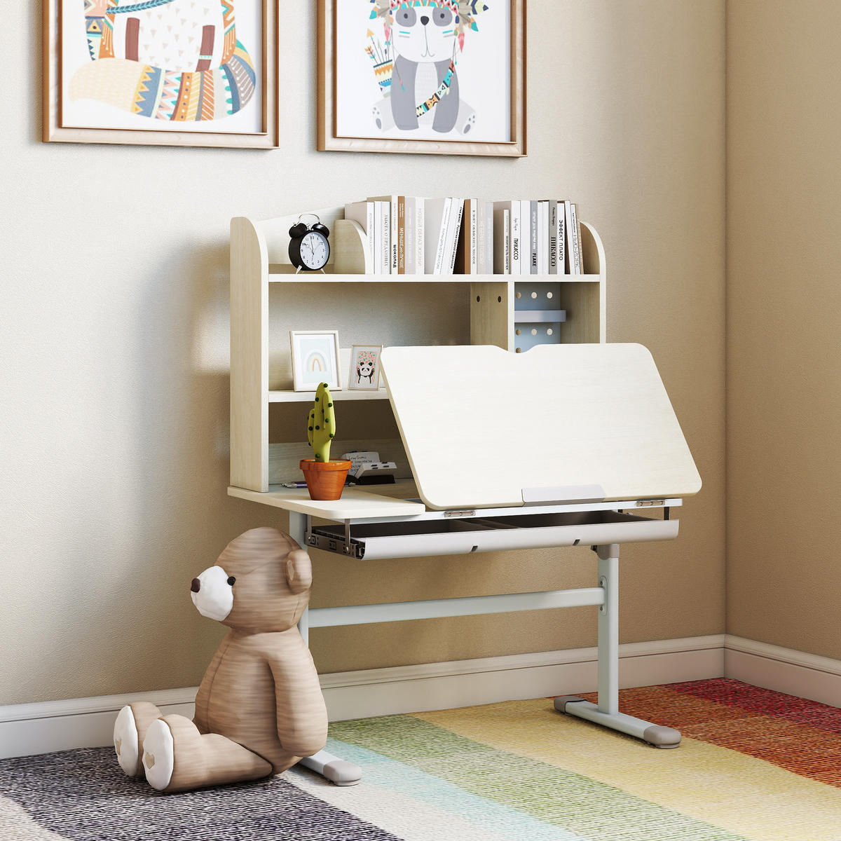 KINDERSCHREIBTISCH DE-17550 Naturholz - Naturfarben, Kunststoff (80/130.5/51cm) - ComfortXL