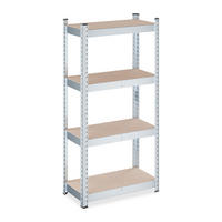 SCHWERLASTREGAL - Hellbraun/Alufarben, Holzwerkstoff/Kunststoff (60/120/30cm) - Relaxdays