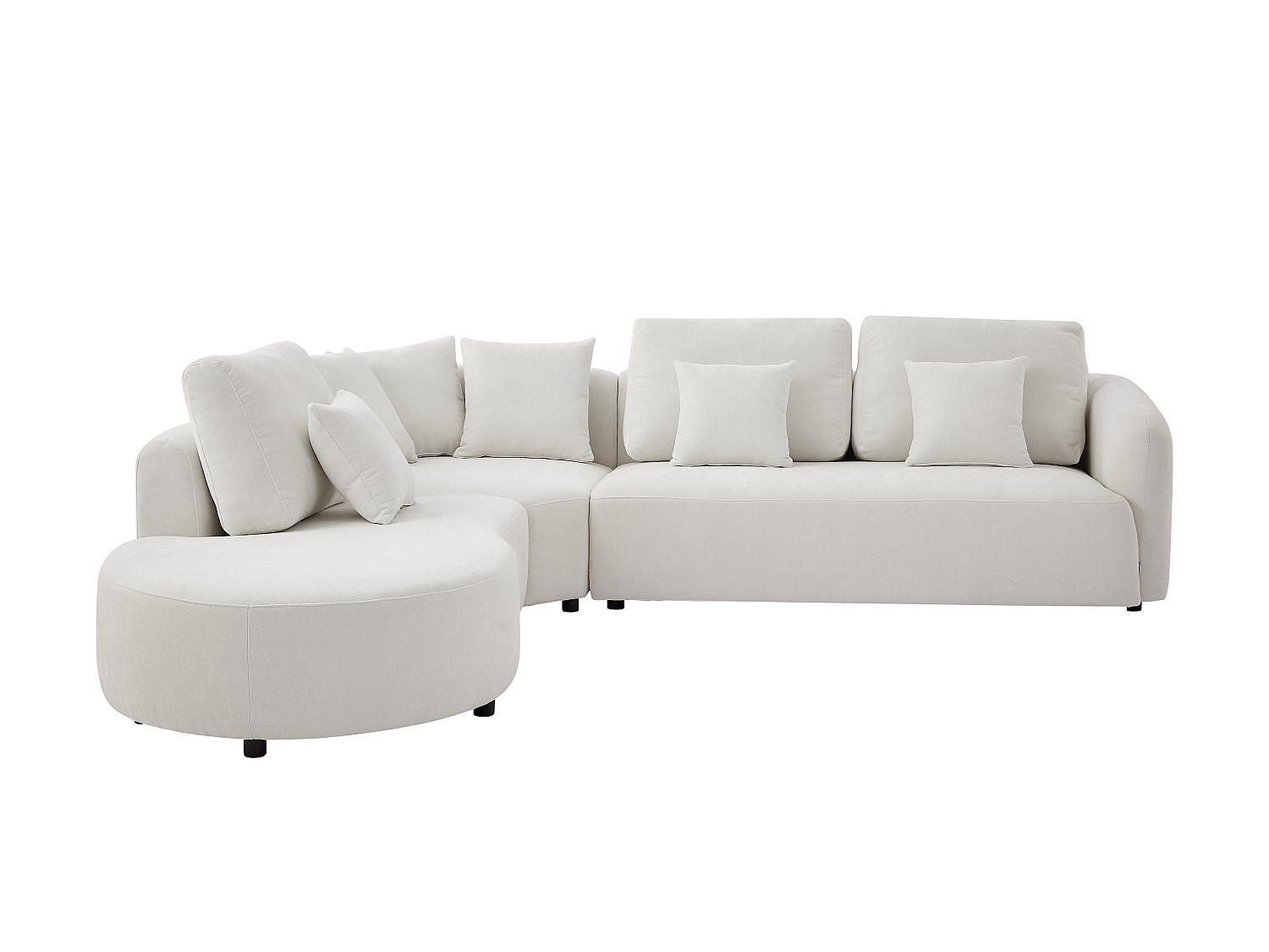 SOFA - 5 Personen - stoff - gebrochenes weiß Lomesi - Weiß, Textil (302/90/264cm) - Vente-Unique