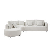 SOFA - 5 Personen - stoff - gebrochenes weiß Lomesi - Weiß, Textil (302/90/264cm) - Vente-Unique