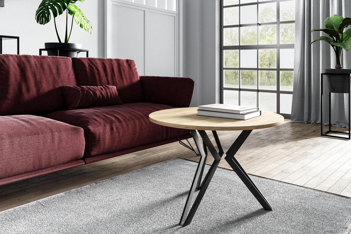 COUCHTISCH MOSS Naturholz 75x75x50 cm - Eichefarben, Holzwerkstoff (75/75/50cm) - FURNLUX