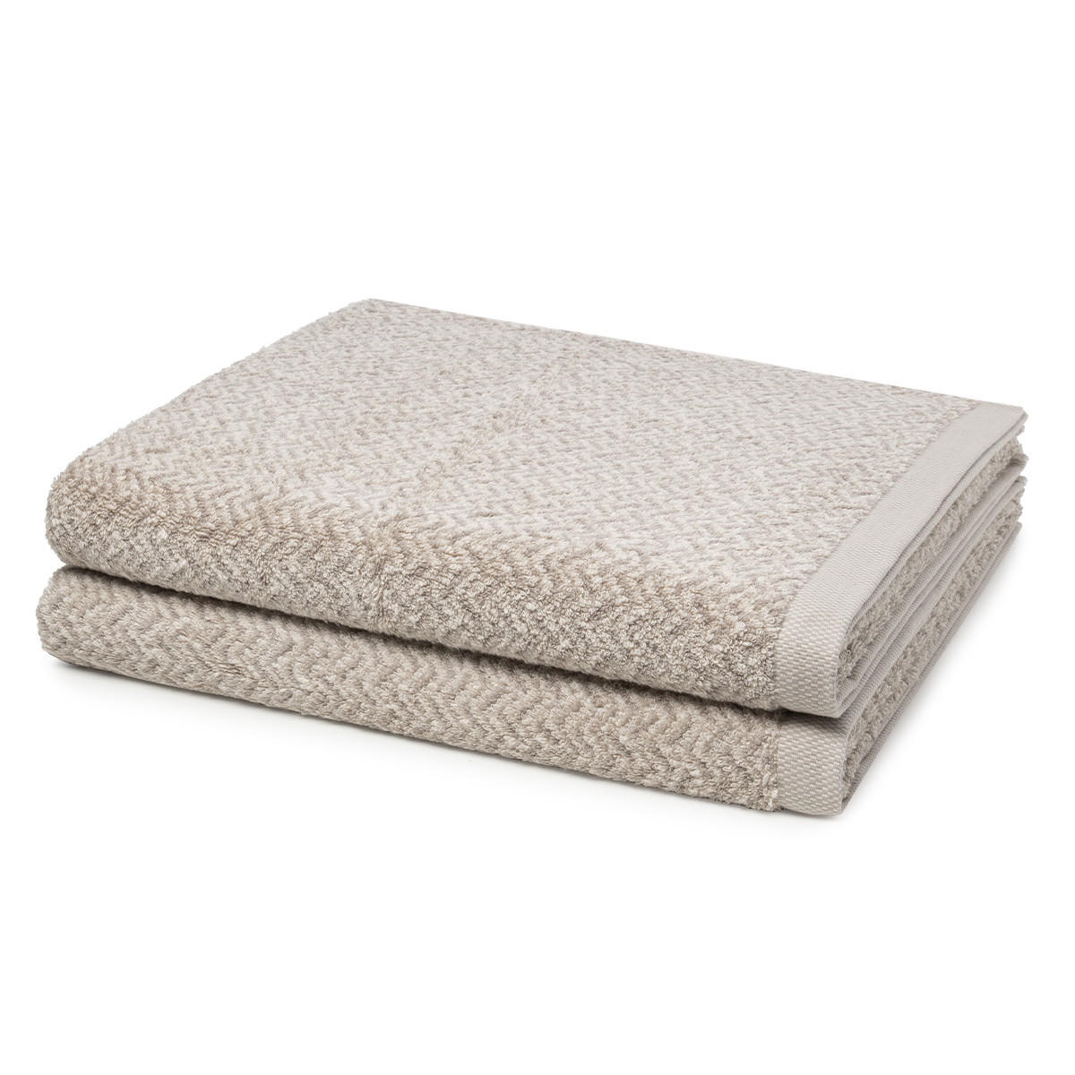 DUSCHTUCH Brooklyn Fischgrat 2er-Set - Braun, Textil (80/150cm) - MÖVE