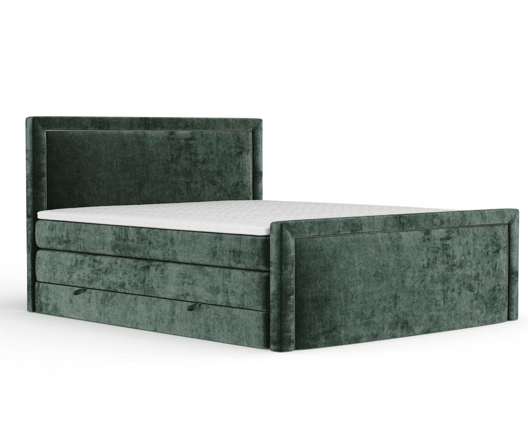 BOXSPRINGBETT Lavenda Grün 160/200 cm - Schwarz/Grün, Holz/Holzwerkstoff (160/200cm) - Maison de Reve