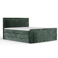 BOXSPRINGBETT Lavenda Grün 160/200 cm - Schwarz/Grün, Holz/Holzwerkstoff (160/200cm) - Maison de Reve