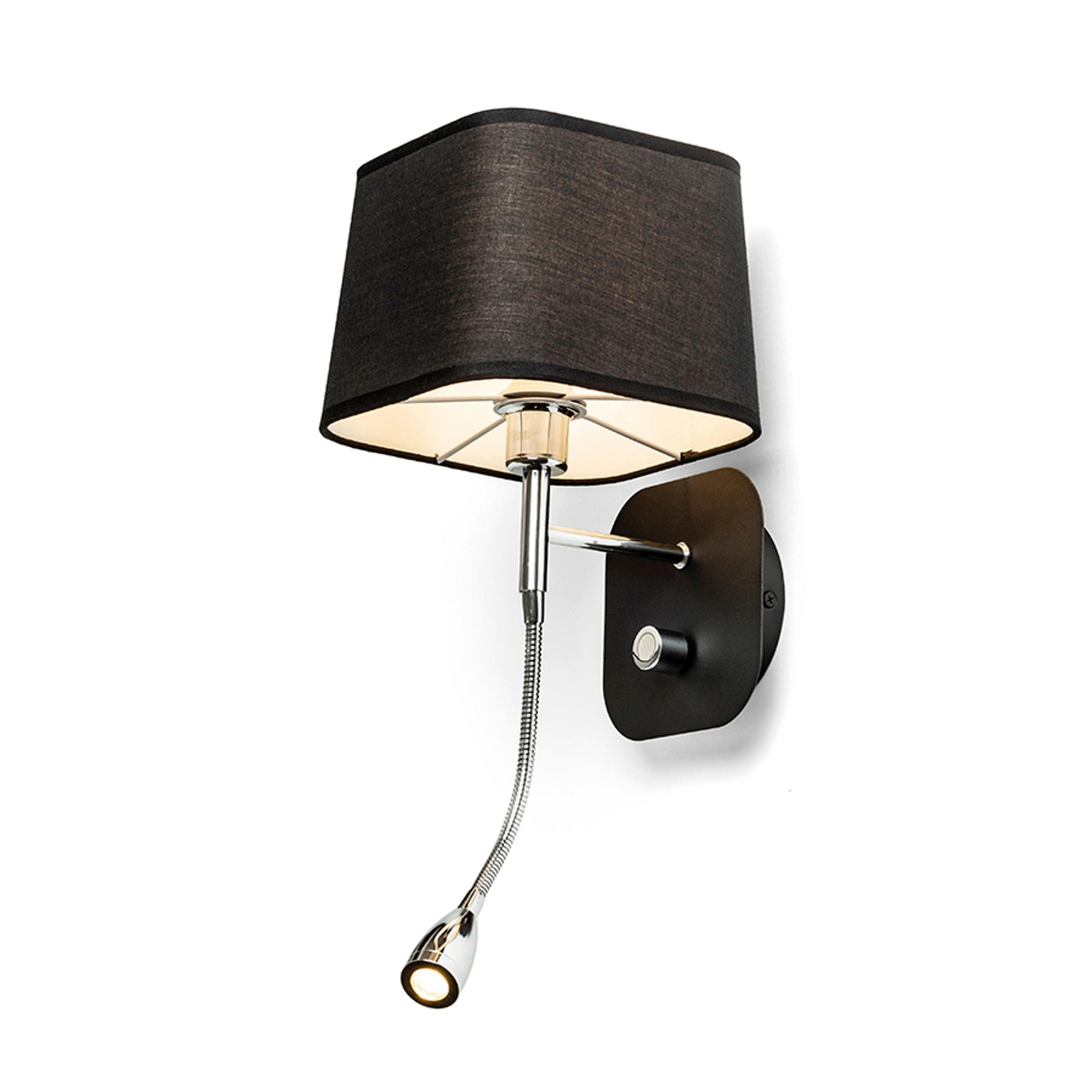 WANDLEUCHTE PERTH Schwarz Chrom 3 W - Schwarz, Metall (182/45/21cm) - Rendl
