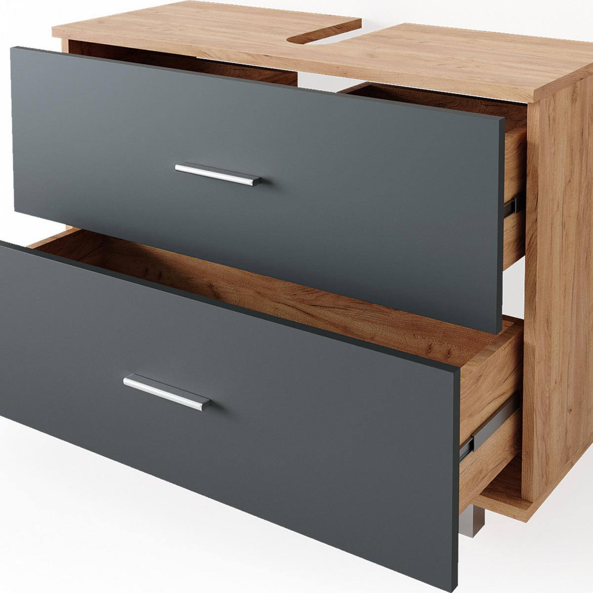 WASCHBECKENUNTERSCHRANK Ilias Anthrazit/Goldkraft Eiche 80 x 60.8 cm - Anthrazit/Eiche Wotan, Holzwerkstoff (80/60.8/33cm) - Vicco