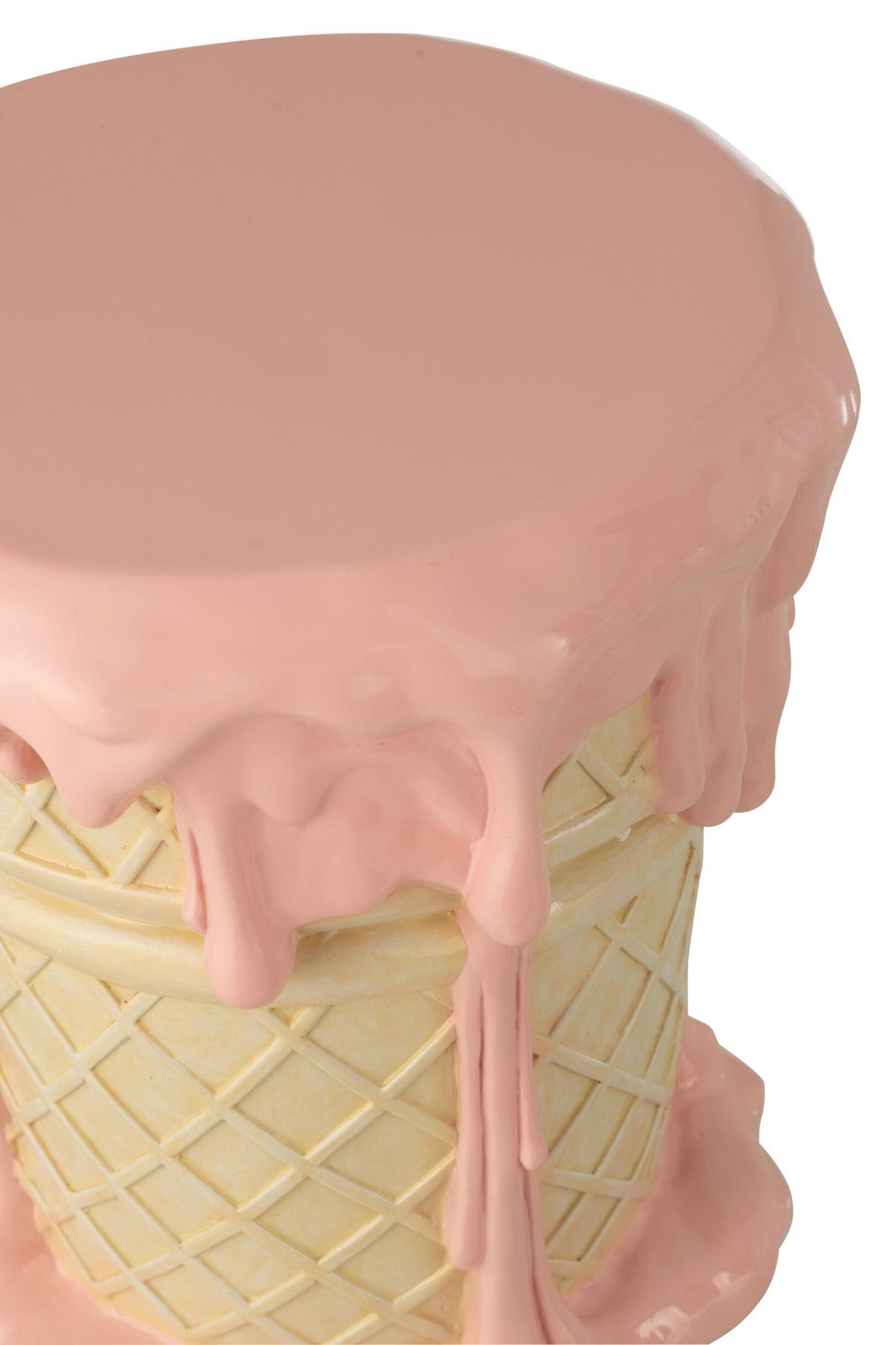 BEISTELLTISCH EISCREME - Pink, Glas/Naturmaterialien (36.5/36/38.5cm) - J-Line