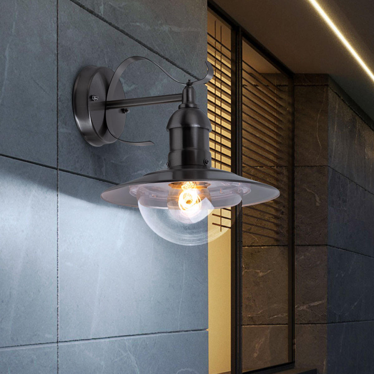 LED AUSSENWANDLEUCHTE Edelstahl Silber - Silberfarben, Metall (28/28/27cm) - Globo Lighting