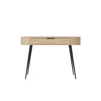 KONSOLENTISCH LOVI 120 cm Eiche Cremona - mit Riffel-Optik - Eichefarben/Schwarz, Holz/Holzwerkstoff (40/120/80cm) - Ravio