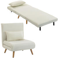 SCHLAFSESSEL 3-in-1 DE-14675 5-stufig verstellbar mit Kissen Creme - Creme, Textil (72/85/75cm) - ComfortXL