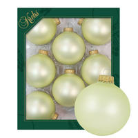 CHRISTBAUMKUGELN Uni-Design Elara Beige 7cm (Glas / 8 Stk.) - Beige, Glas (6/7/6cm) - Krebs Glas Lauscha