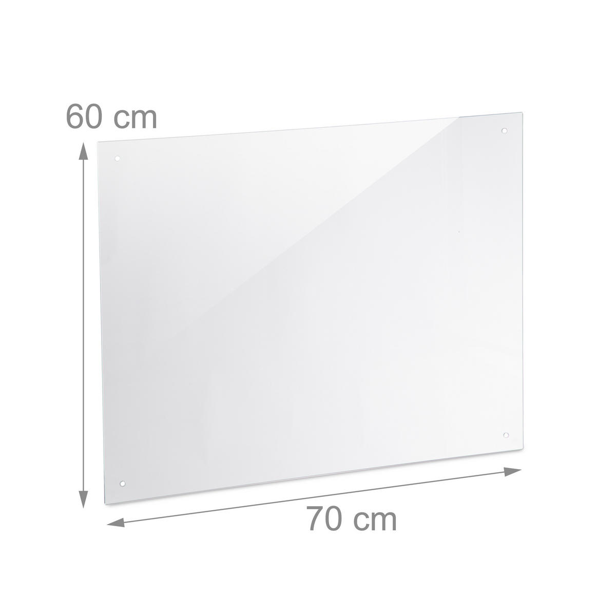 SPRITZSCHUTZ - Transparent, Glas (0.6/70/60cm) - Relaxdays