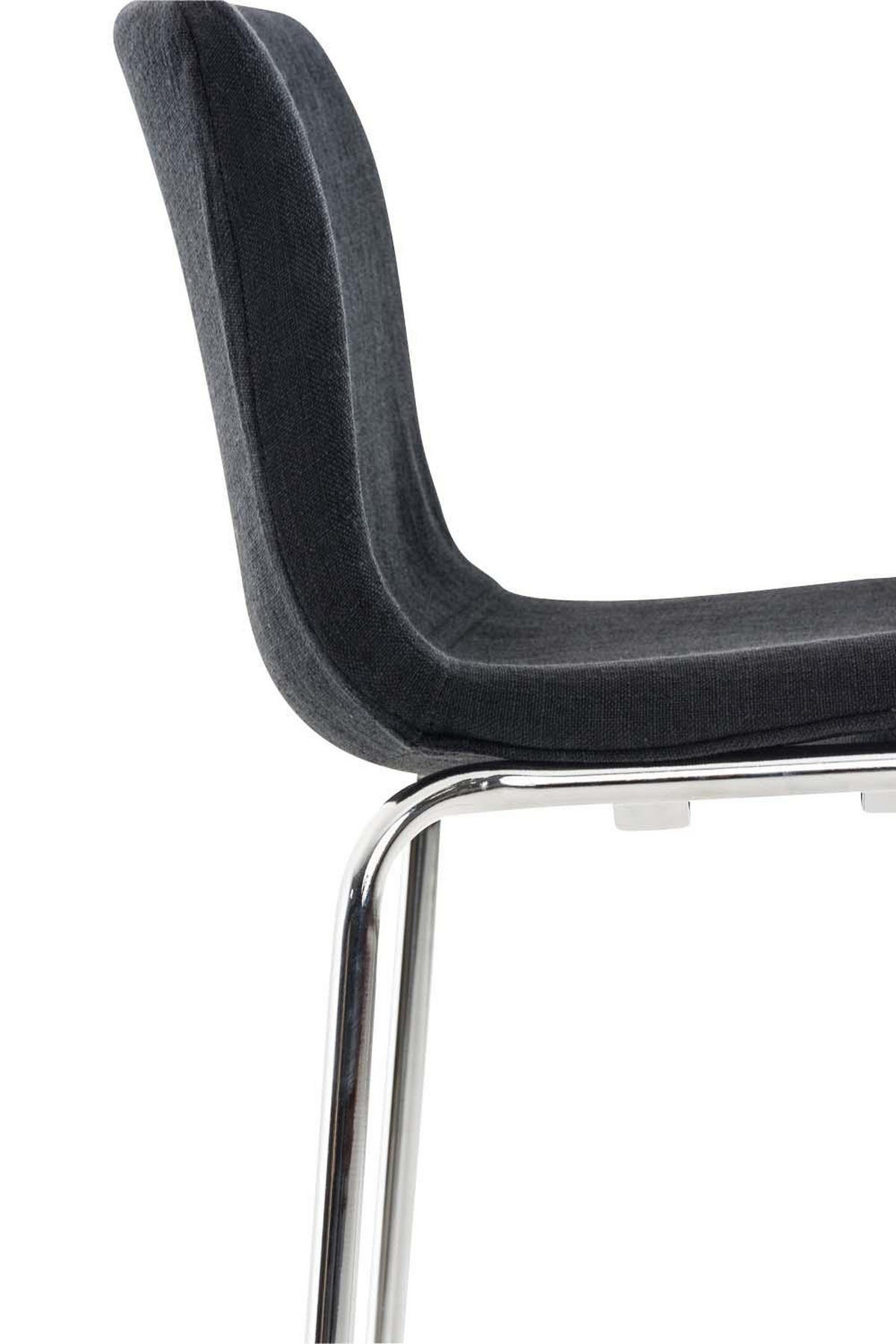 BARHOCKER Stoff Schwarz - Chromfarben/Schwarz, Textil/Metall (43/100/48cm) - CLP