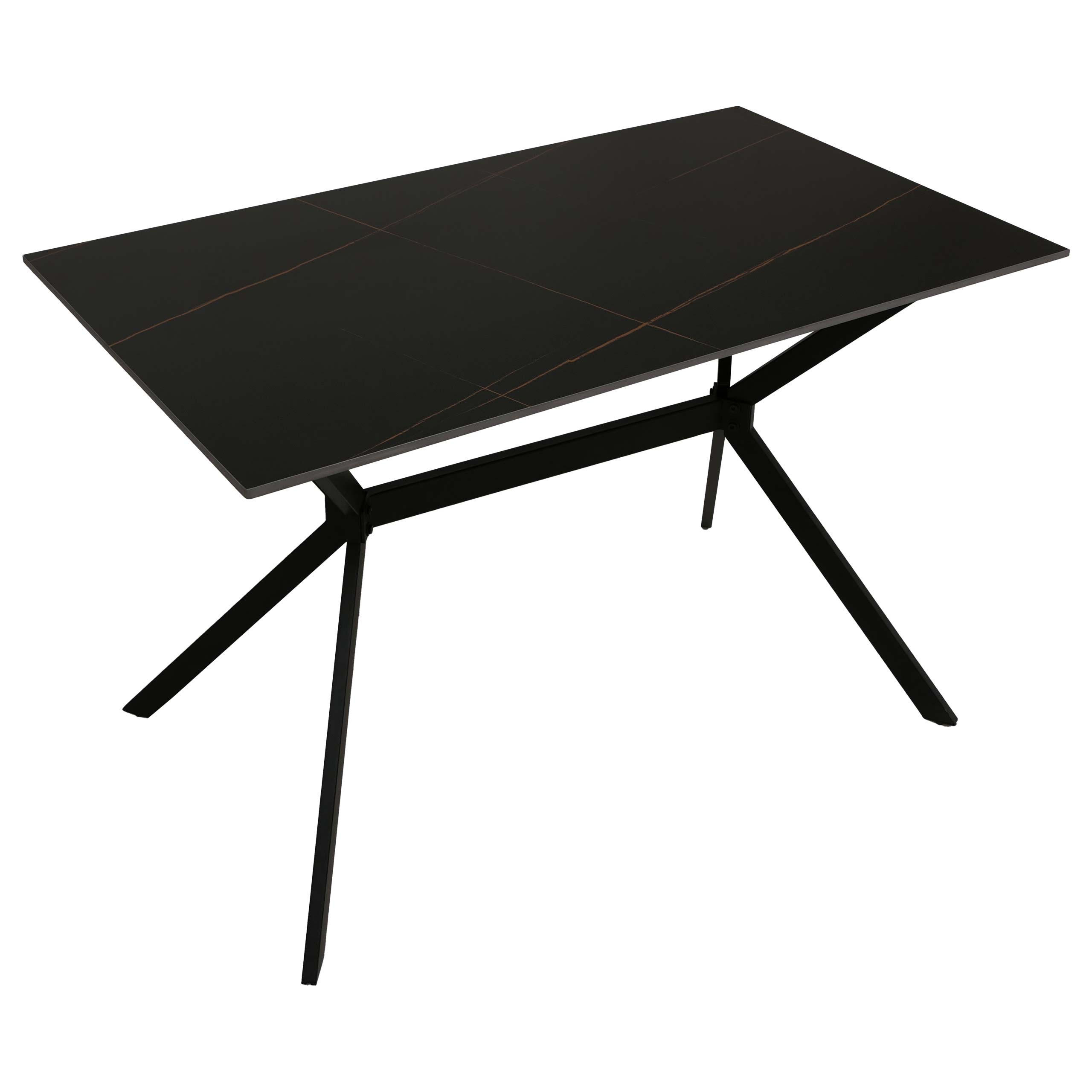 JÍDELNÍ STŮL hranatý černý - černá, kámen (70/120/76cm) - MCW