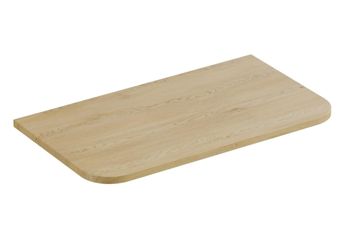 WASCHTISCHKOMBI 80 cm 3 Teile - Ovalia Cremona O BM408 in Cremona-Eiche - Eichefarben/Weiß Hochglanz, Holz/Keramik (80/54/46cm)