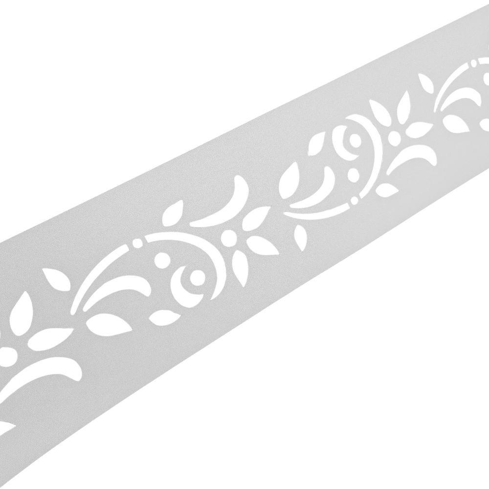 SICHTSCHUTZSTREIFEN PREMIUM Dekor Floral1 Sichtschutz Weiß 2,55m - Weiß, Kunststoff (255/19cm) - ZAUN|ZU