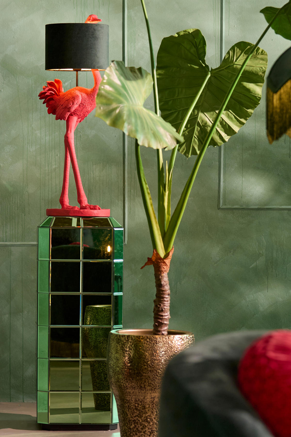 BLUMENSÄULE Luciano Grün 40/40/100 cm - Grün, Glas (40/40/100cm) - Light & Living