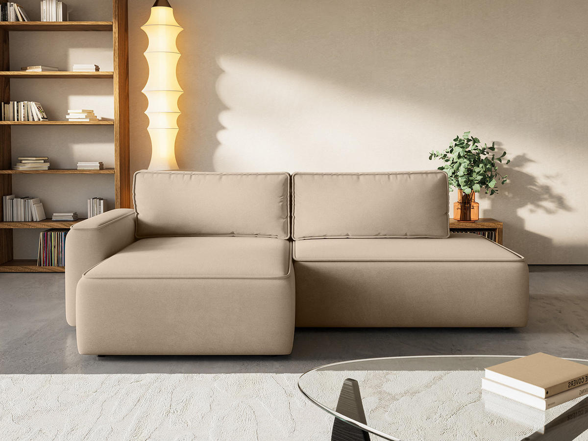 ECKSOFA Sarro mit Schlaffunktion, Beige - Beige, Textil (165/260cm) - Fedve